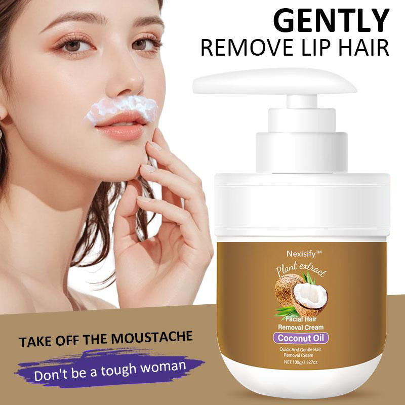 Nexisify™ Coconut Oil Facial Hair Removal Cream - Gentle Lip Hair Removal
