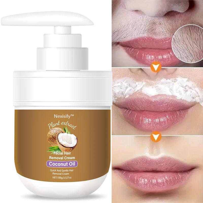 Nexisify™ Coconut Oil Facial Hair Removal Cream - Gentle Lip Hair Removal