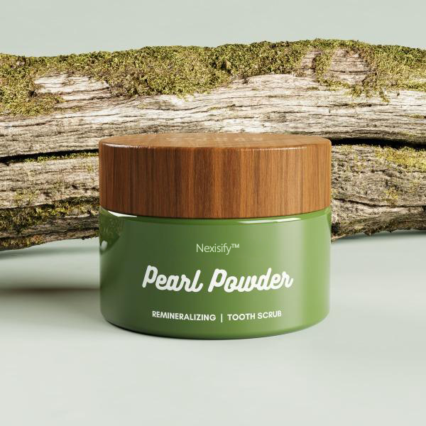 Nexisify™ Pearl Powder Remineralizing Tooth Scrub: Natural Tooth Powder with Hydroxyapatite & Pearl Powder | Enamel Repair, Natural Whitening & Oral Microbiome Balance