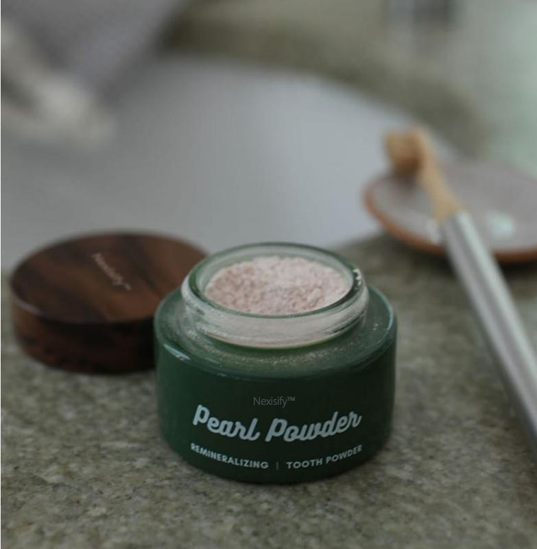 Nexisify™ Pearl Powder Remineralizing Tooth Scrub: Natural Tooth Powder with Hydroxyapatite & Pearl Powder | Enamel Repair, Natural Whitening & Oral Microbiome Balance
