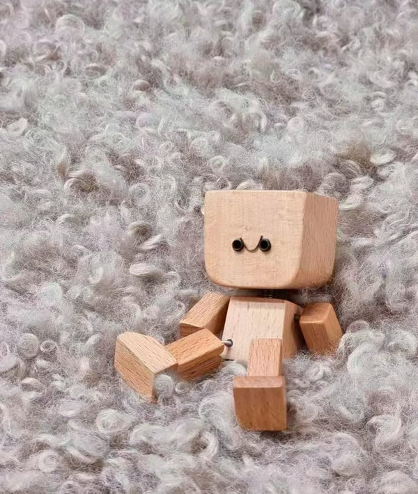 😆Shaking Feet Wooden Doll-Replaceable facial expressions