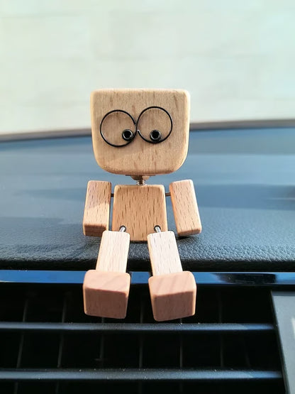😆Shaking Feet Wooden Doll-Replaceable facial expressions