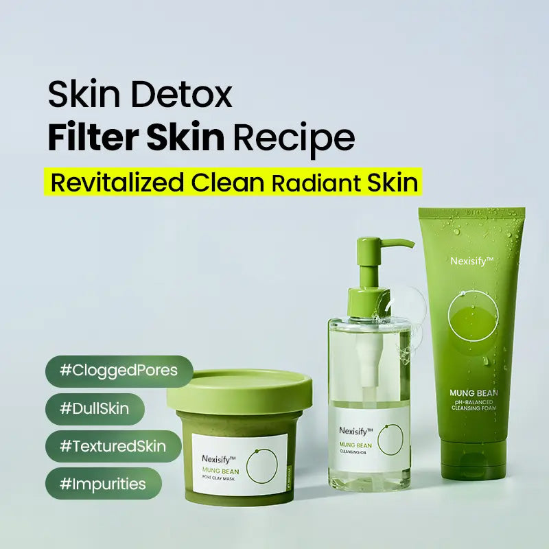 Deep Pore Cleansing with Cleansing Trio: Mung Bean Cleansing Oil & Cleansing Foam & Clay Mask | Fragrance-Free | Pore Care Start with Mung Bean | Korean Skin Care | Suitable for Sensitive Skin