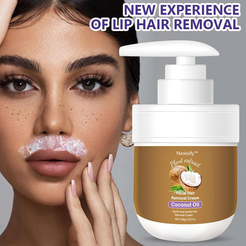 Nexisify™ Coconut Oil Facial Hair Removal Cream - Gentle Lip Hair Removal