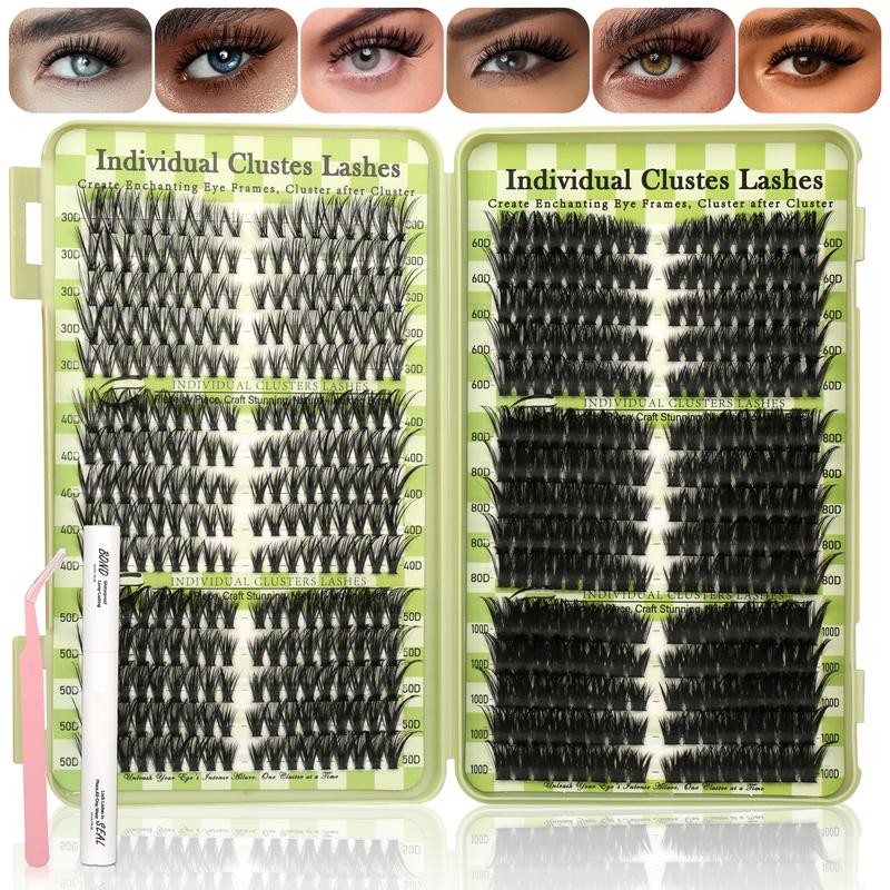 Lash Clusters Extension Kit: Wispy manga individual lashes, D curl, mixed lengths 9 - 16mm, 30D - 100D options