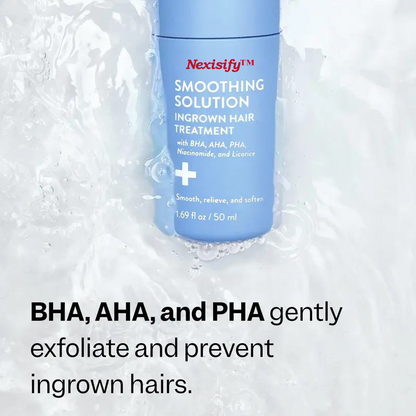 Smoothing Solution Ingrown Hair Treatment: Glide-On Roller with BHA + Cica + Niacinamide for Bump-Free, Baby-Soft Skin