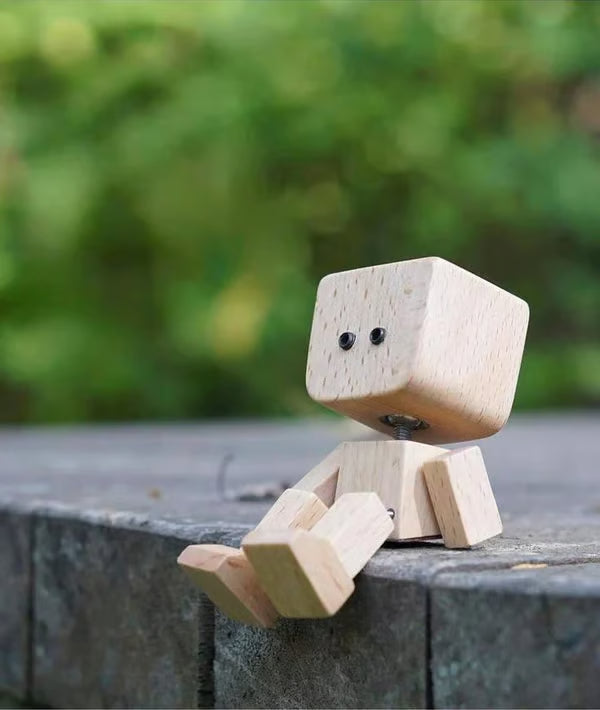 😆Shaking Feet Wooden Doll-Replaceable facial expressions
