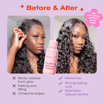 Lace Melting Spray for Lace Wigs - Banish Ashiness, Extra Hold & No Residue, Waterproof Long-Lasting Safe Formula - 4.2 oz