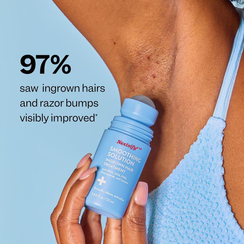 Smoothing Solution Ingrown Hair Treatment: Glide-On Roller with BHA + Cica + Niacinamide for Bump-Free, Baby-Soft Skin