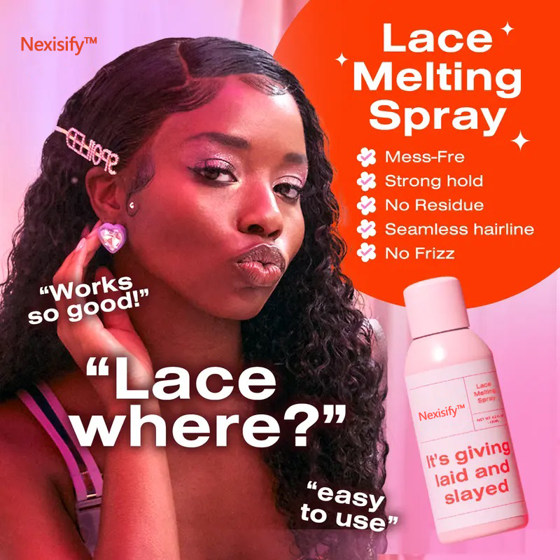 Lace Melting Spray for Lace Wigs - Banish Ashiness, Extra Hold & No Residue, Waterproof Long-Lasting Safe Formula - 4.2 oz