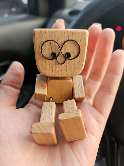 😆Shaking Feet Wooden Doll-Replaceable facial expressions