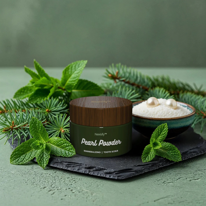 Nexisify™ Pearl Powder Remineralizing Tooth Scrub: Natural Tooth Powder with Hydroxyapatite & Pearl Powder | Enamel Repair, Natural Whitening & Oral Microbiome Balance