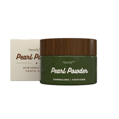 Nexisify™ Pearl Powder Remineralizing Tooth Scrub: Natural Tooth Powder with Hydroxyapatite & Pearl Powder | Enamel Repair, Natural Whitening & Oral Microbiome Balance